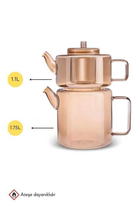 Perotti 15951 Tobby Amber Borosilikat Çaydanlık