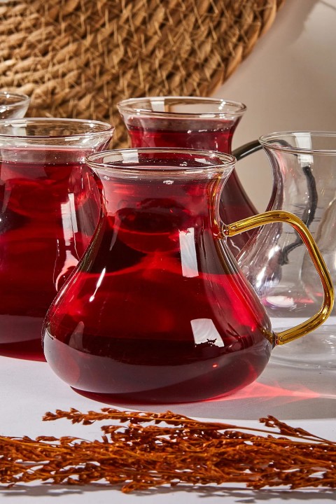 Perotti 16013 Ehli Keyf 6'lı Renkli Kulplu Çay Bardağı