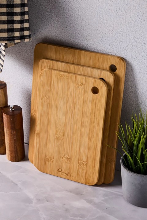 Perotti 16333 Bamboo Oval 3'lü Kesme Tahtası 