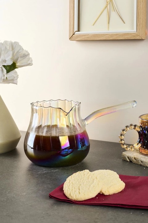 Perotti 16445 Felicita Modern Çizgi Luster Borosilikat Cam Cezve