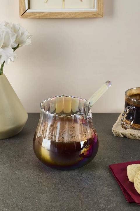 Perotti 16445 Felicita Modern Çizgi Luster Borosilikat Cam Cezve