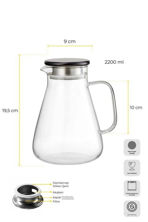 Perotti 16470 Savio Wood Sürahi 2200 Ml