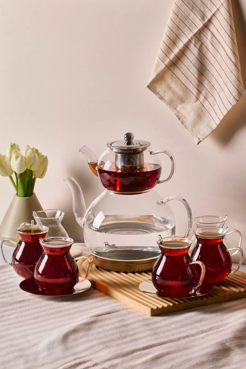 Perotti 16504 Keyfxİ Ala Premium 20 Parça İndüksiyon Tabanlı Borosilikat Çay Seti