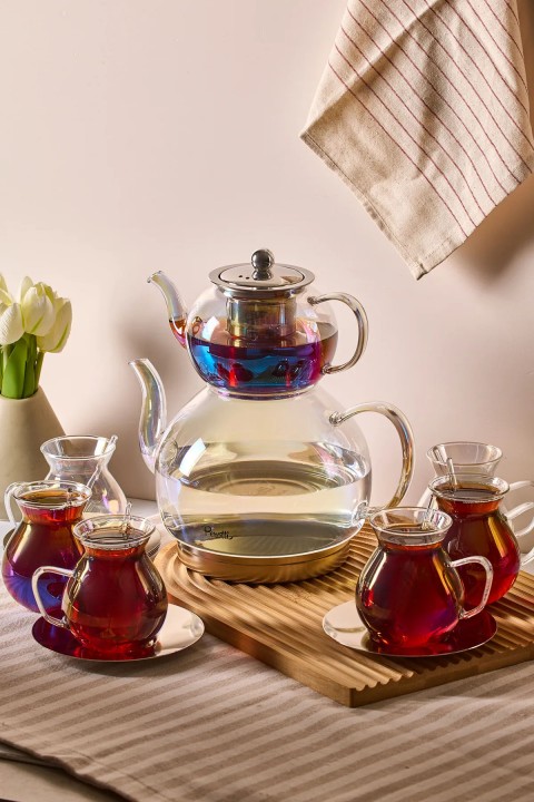 Perotti 16505 Keyfxİ Ala Luster 20 Parça İndüksiyon Tabanlı Borosilikat Çay Seti