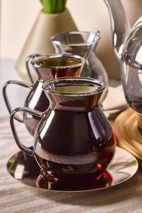 Perotti 16506 Keyfxİ Ala Füme 20 Parça İndüksiyon Tabanlı Borosilikat Çay Seti