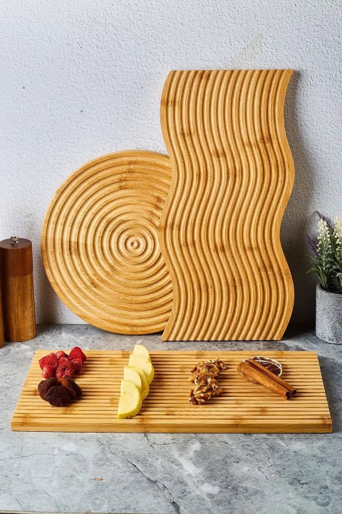 Perotti 16614 Lena 3'lü Bambu Sunum Tahtası Seti