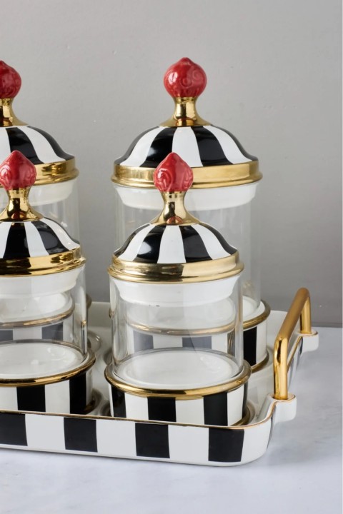 Perotti 16733 Maura Nero 7'li Tepsili Baharat Takımı