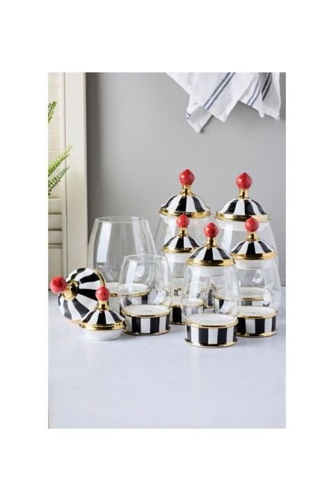 Perotti 16735 Maura Nero 7'li Standlı Baharat Takımı