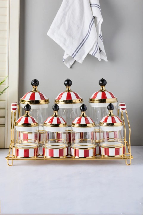 Perotti 16736 Maura Rossa 7'li Standlı Baharat Takımı