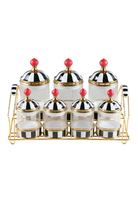 Perotti 16737 Maura Nero 7'li Standlı Baharat Takımı