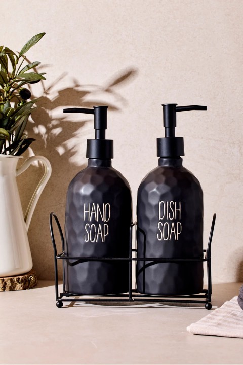 Perotti 16746 Sapone Black 2'li Standlı Sabunluk