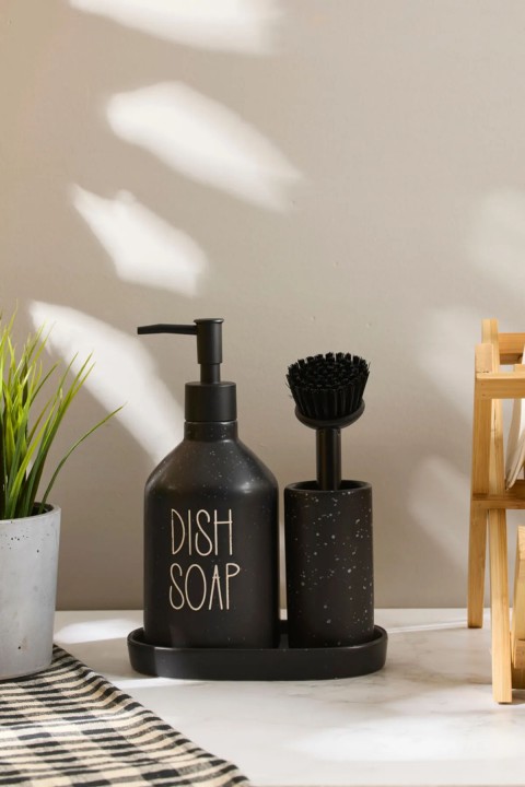 Perotti 16748 Sapone Black Fırçalı Sabunluk