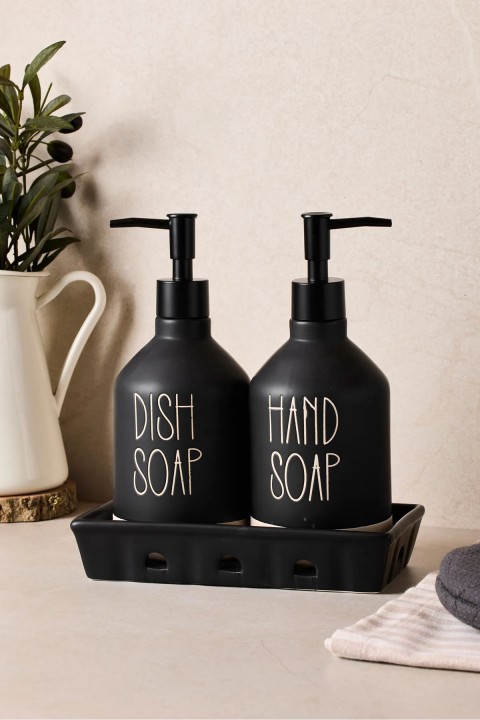 Perotti 16752 Sapone Black 2'li Tepsili Sabunluk