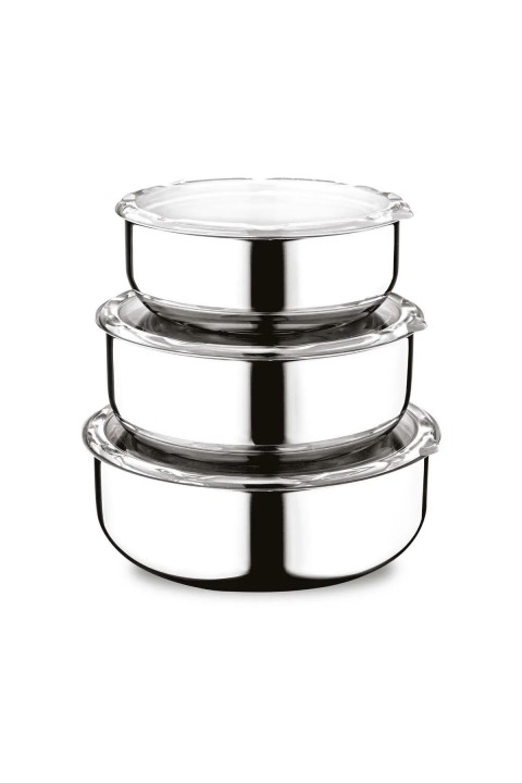 Perotti 17062 Safepro Paslanmaz Çelik 3'lü Saklama Kabı Seti 16x18x20 Cm