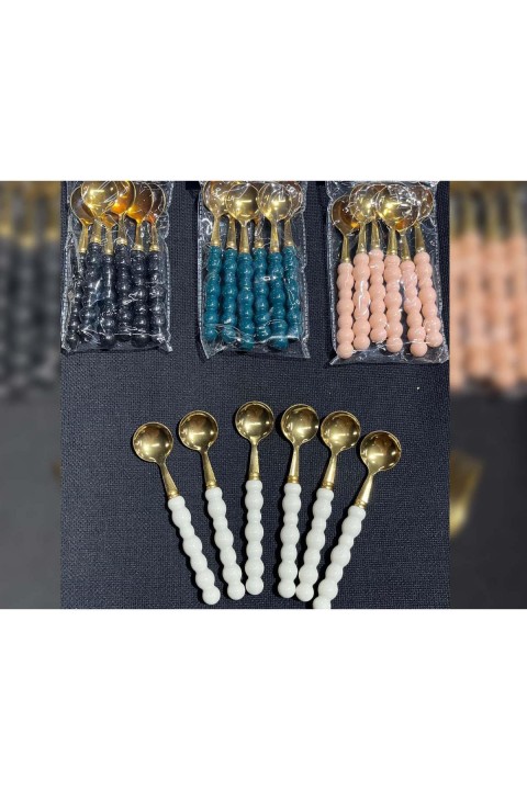 Perotti 17163 Boncuk 6'lı Tatlı Kaşığı