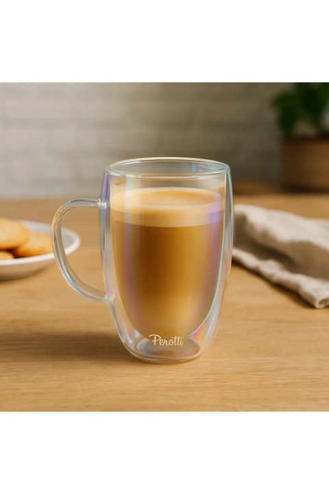 Perotti 17307 Cidar Colors Çift Cidarlı Latte Kupa 450 Ml - Füme