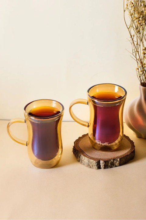 Perotti 17356 2'li Çay Bardağı 150 Ml - Amber