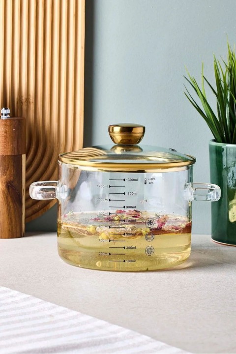 Perotti 17572 Sean Cam Tencere 1300 Ml - Gold