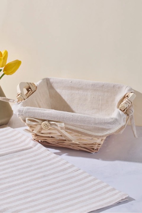 Perotti 17984 Salice Hasır Kulplu Ekmek Sepeti 24x24x10 Cm