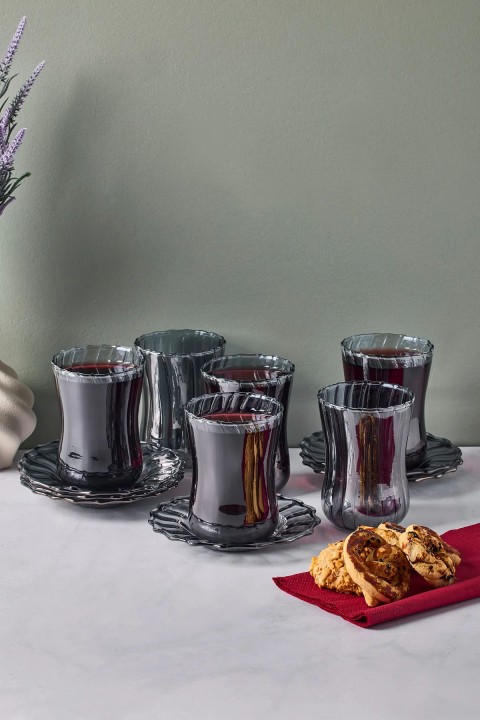 Perotti 18043 Nilüfer Füme 12 Parça Çay Seti