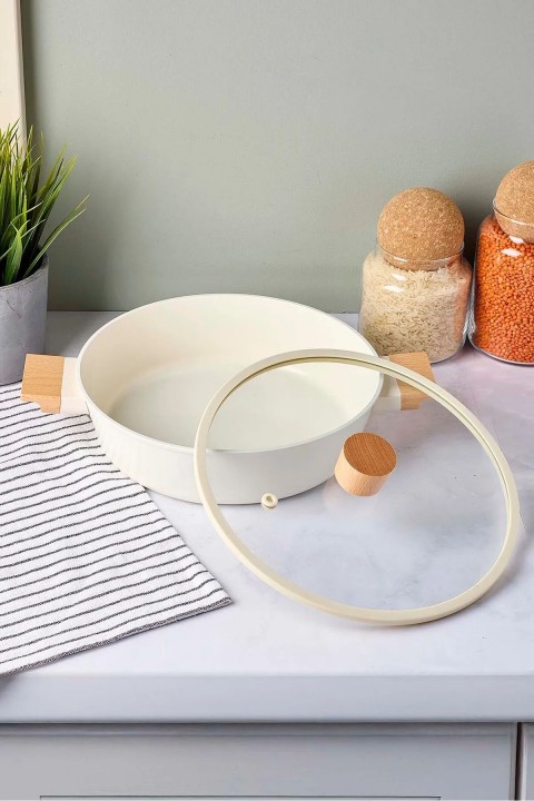 Perotti 18087 CookWood Basık Tencere 24 Cm - Bej