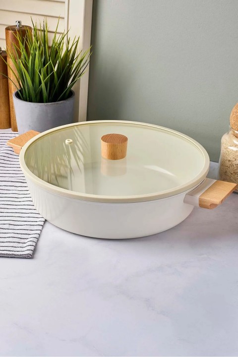 Perotti 18088 CookWood Basık Tencere 28 Cm - Bej