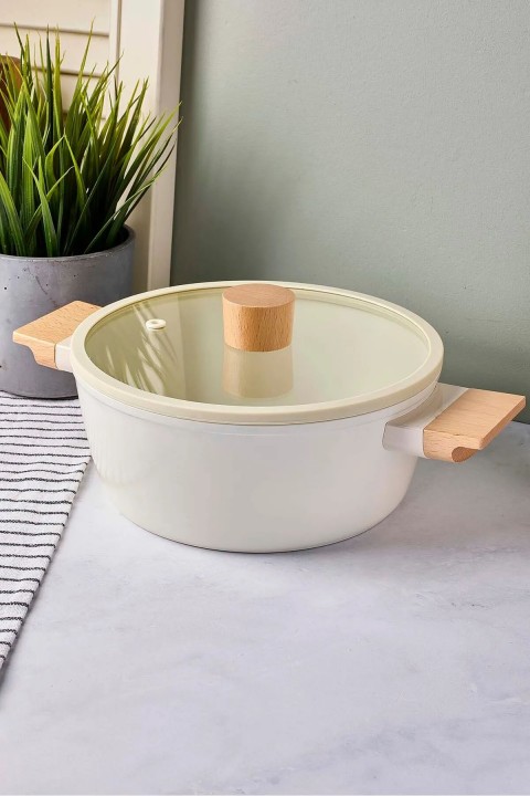 Perotti 18089 CookWood Derin Tencere 20 Cm - Bej