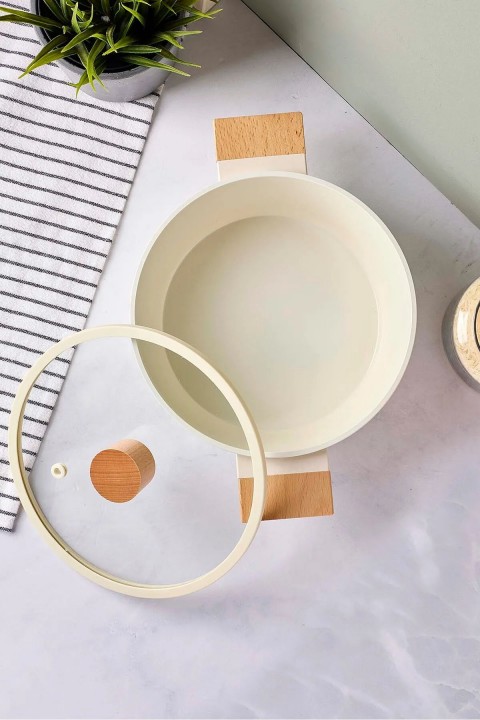 Perotti 18089 CookWood Derin Tencere 20 Cm - Bej