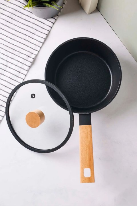 Perotti 18094 CookWood Ahşap Saplı Tencere 18 Cm - Siyah