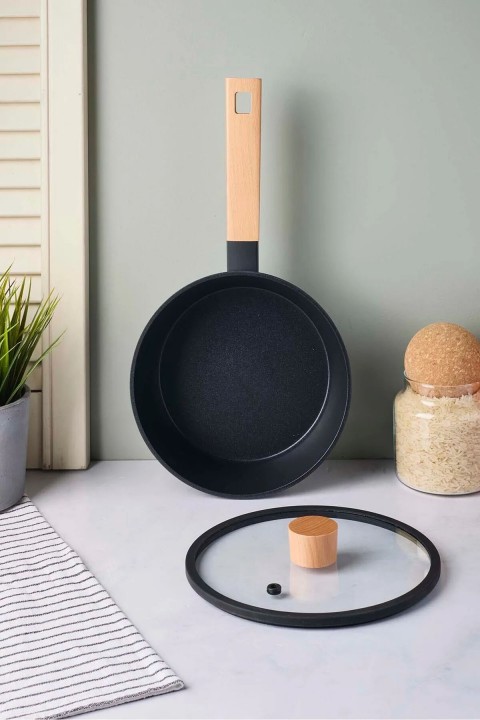 Perotti 18095 CookWood Ahşap Saplı Tencere 20 Cm - Siyah