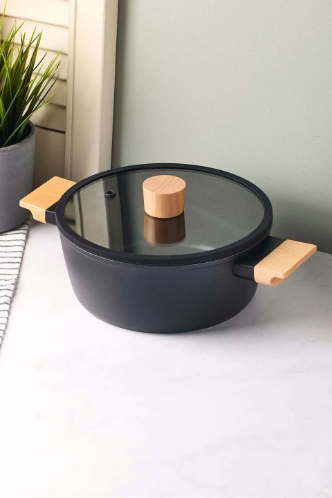 Perotti 18098 CookWood Derin Tencere 20 Cm - Siyah