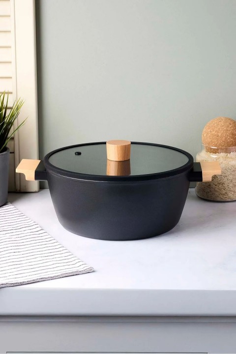 Perotti 18099 CookWood Derin Tencere 24 Cm - Siyah