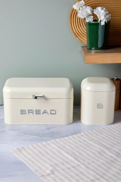 Perotti Plus Ekmek Kutusu Ve Bisküvi Saklama Kutusu - Krem