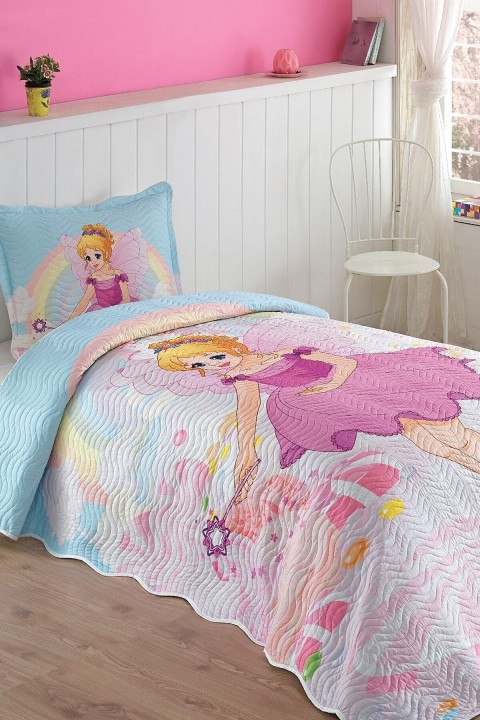 Pinkgirl Tek Kişilik Kapitone Yatak Örtüsü Takımı