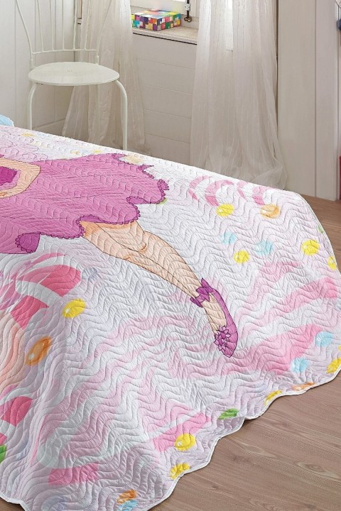 Pinkgirl Tek Kişilik Kapitone Yatak Örtüsü Takımı