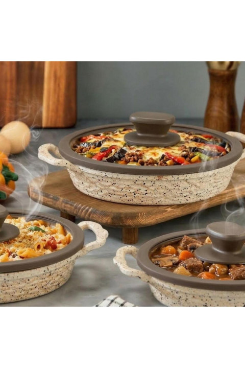 POLOCHEF İNCİ DÖKÜM SAHAN SET KAPAKLI 18-20-22 CM INS-122