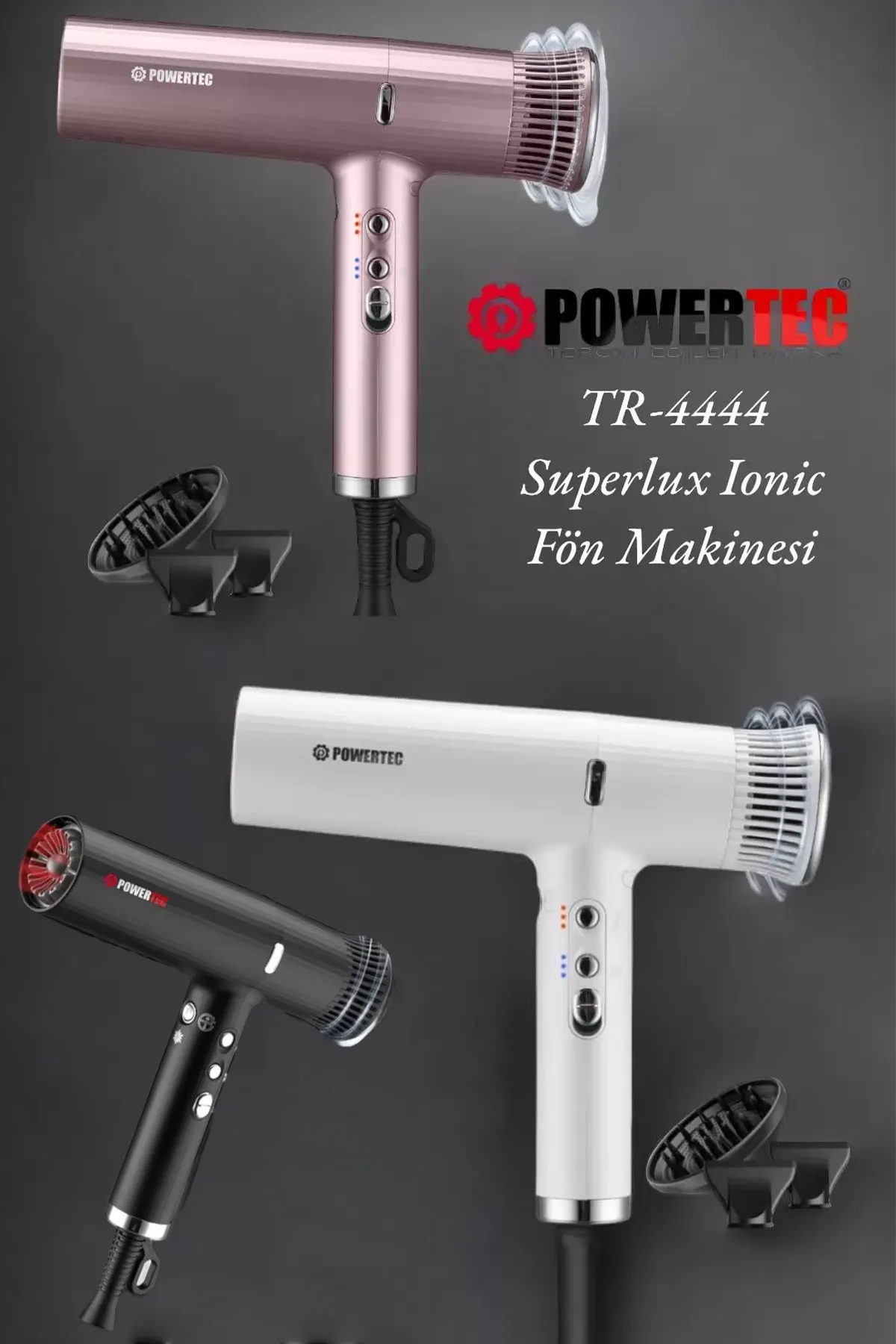 Powertec TR-4444 W Süperlux Ionıc Fön Makinesi - Beyaz