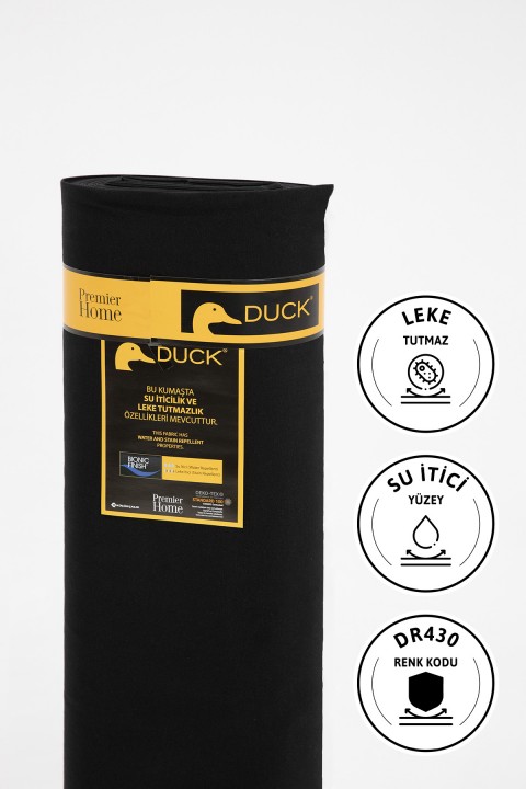 Premier Metrelik Duck Keten Kumaş Su İtici Bez 1 Metre DR430 - Siyah
