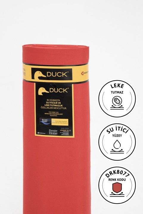 Premier Metrelik Duck Keten Kumaş Su İtici Bez 1 Metre DRK8077 - Kırmızı