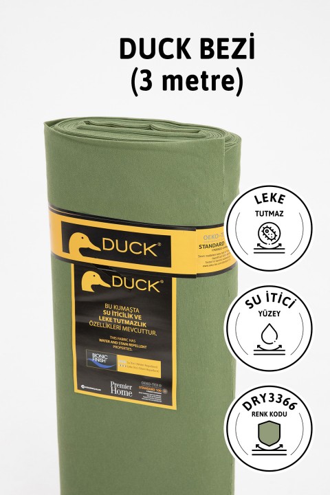 Premier Metrelik Duck Keten Kumaş Su İtici Bez 3 Metre DRY3366 - Haki