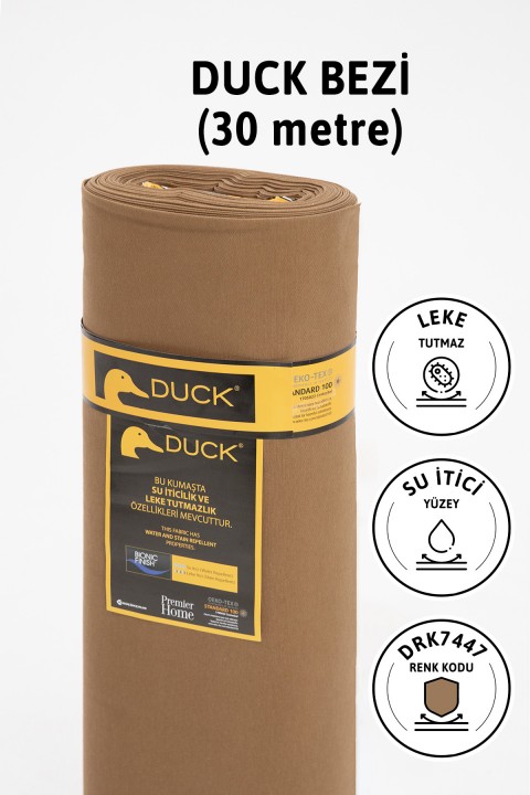 Premier Metrelik Duck Keten Kumaş Su İtici Bez 30 Metre DRK7447 - Kahverengi