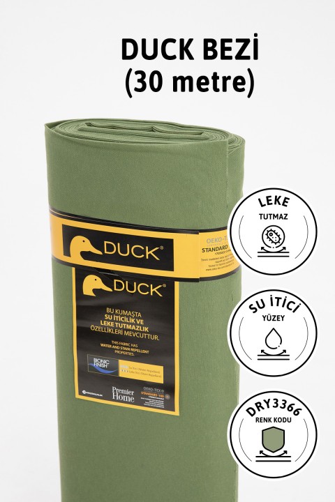 Premier Metrelik Duck Keten Kumaş Su İtici Bez 30 Metre DRY3366 - Haki