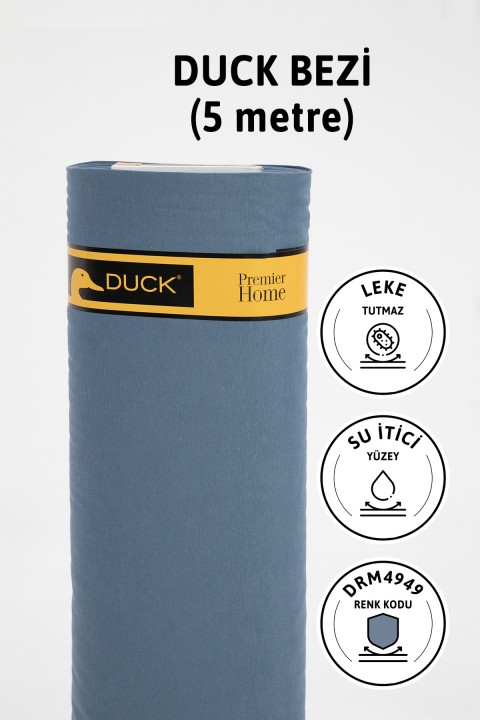 Premier Metrelik Duck Keten Kumaş Su İtici Bez 5 Metre DRM4949 - İndigo