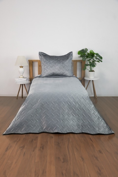 Queen Kadife Tek Kişilik Yatak Örtüsü - Antrasit Queen Kadife Tek Kişilik Yatak Örtüsü - Antrasit