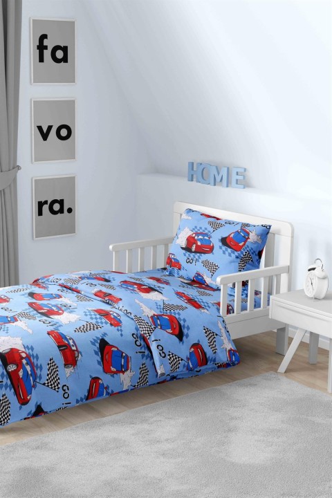 Ranforce Araba Desenli Tek Kişilik Nevresim Takımı