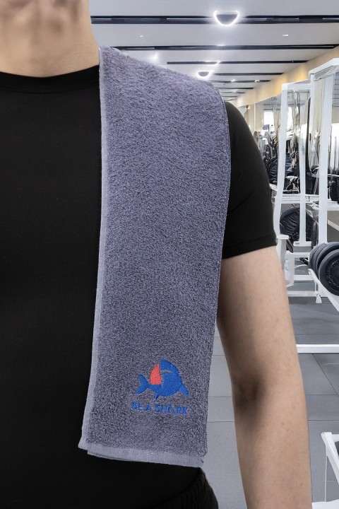 Sporcu Antrenman Havlusu Gym Fitness Plates Boks Tenis Spor Havlusu 105x30 Cm - Antrasit