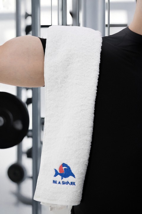 Sporcu Antrenman Havlusu Gym Fitness Plates Boks Tenis Spor Havlusu 105x30 Cm - Beyaz