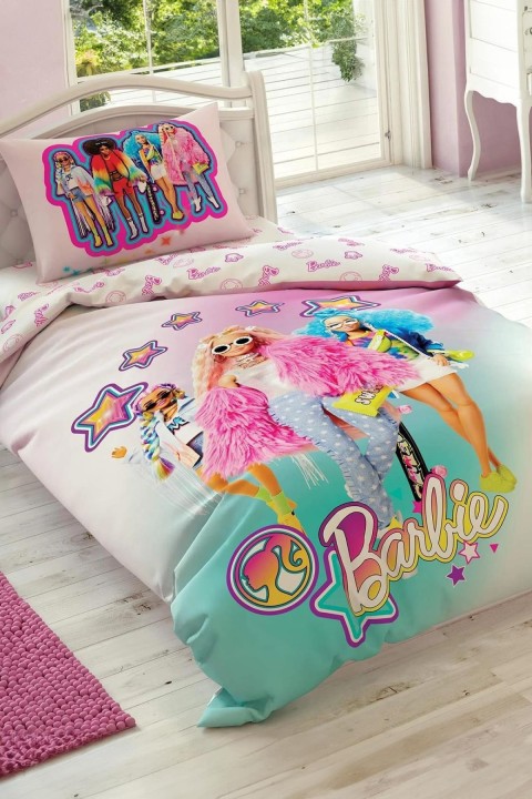 Taç Lisanslı Barbie Extra Tek Kişilik Nevresim Takımı