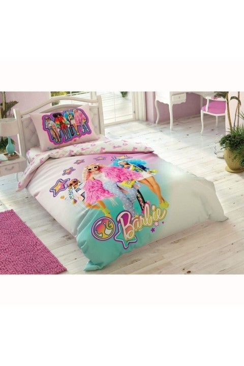 Taç Lisanslı Barbie Extra Tek Kişilik Nevresim Takımı