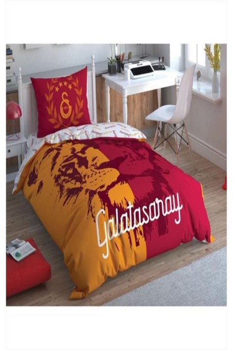 Taç Lisanslı Galatasaray Aslan Logo Tek Kişilik Nevresim Takımı